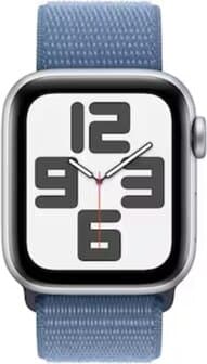 Apple Watch SE (2022) 44mm (GPS Only) Aluminium Case Silver Sport Loop Winter Blue